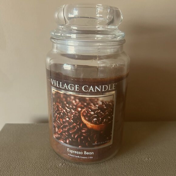 NWT Village Candle Espresso Bean Glass Jar Scented Candle Large - Picture 2 of 4